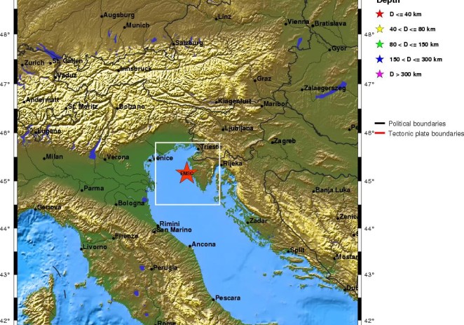Potres u Istri –  epicentar u moru ispred Rovinja i Vrsara