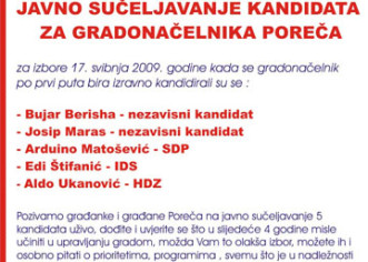 Prvo sučeljavanje gradonačelničkih kandidata danas u 19 sati u Circolu