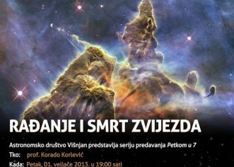 U petak predavanje "Rađanje i smrt zvijezda" prof. Korada Korlevića