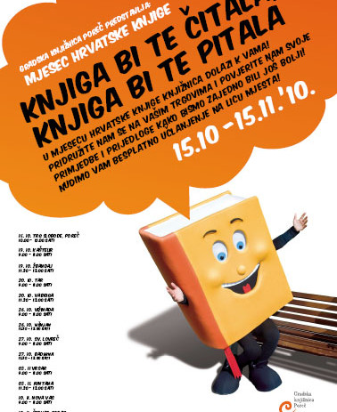 Mjesec hrvatske knjige 2010. u Poreču započinje sutra 15. listopada na  Trgu slobode u 10 sati