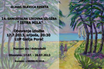 U srijedu otvorenje 14. samostalne izložbe Slavice Ezgeta u Galiji