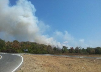 Veliki požar na području Baderne, zatvorena cesta Baderna – Tinjan