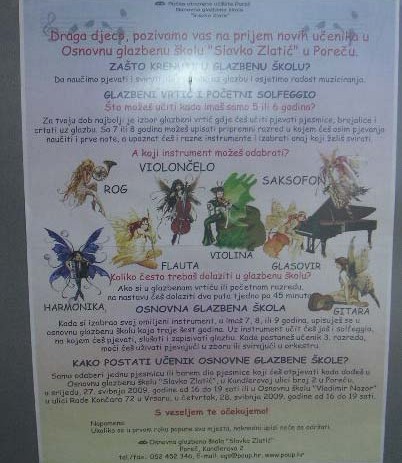 Audicija za glazbenu školu i vrtić