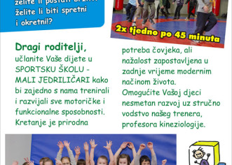 Sport i rekreacija za dijecu od 3- 7 godina !