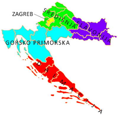 Nova podjela Hrvatske na tri regije – Sjeverozapadna, Panonska i Jadranska