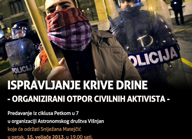 Zvjezdarnica Višnjan poziva na predavanje Snježane Matejčić: Ispravljanje krive Drine – organizirani otpor civilnih aktivista