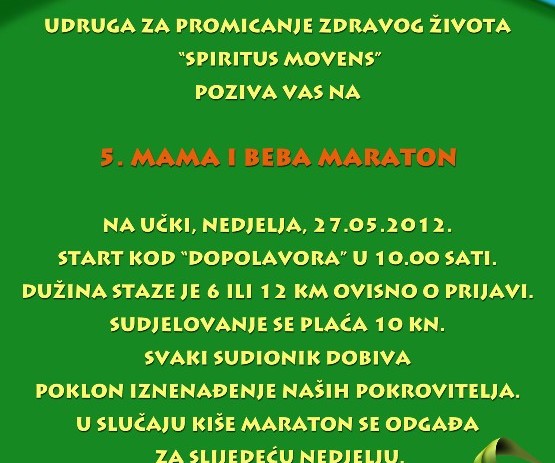 Pozivamo vas na  5. Mama i beba Učka maraton