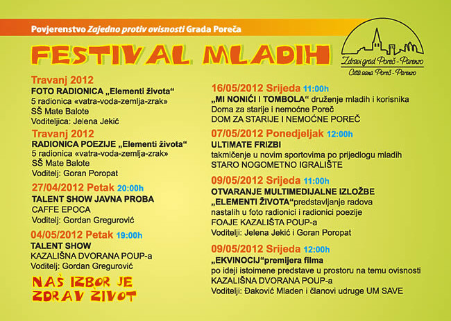 Mladi grada Poreča provode projekt Festival mladih