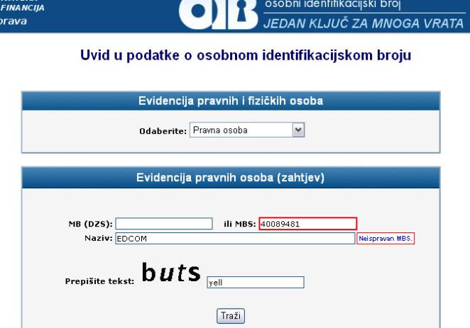 Čemu služi web OIB.HR ?