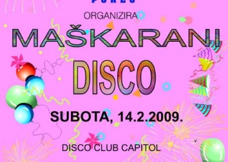 DND Poreč organizira Maškarni disco u subotu, 14.2. u Capitolu