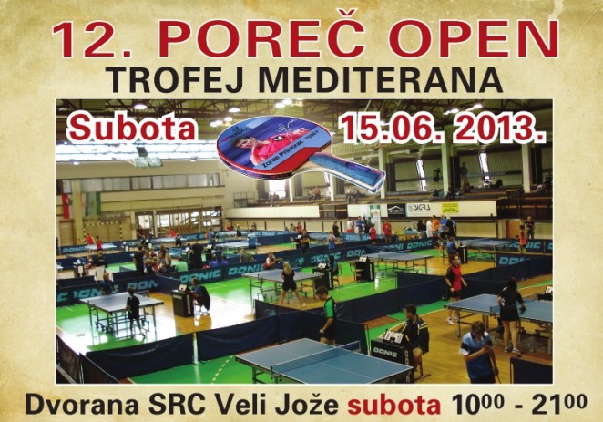 U subotu u Velom Joži stolnoteniski turnir Poreč Open