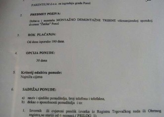 Parentium – natječaji za koševe i montažnu tribinu