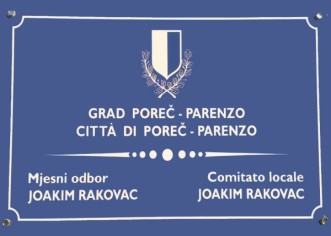 Obavijest o preseljenju Mjesnog odbora J.Rakovca na novu adresu Vladimira Nazora 7, Poreč