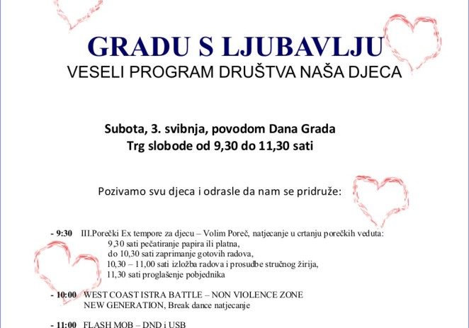 U subotu 3. svibnja, veseli program DNDa Poreč: Gradu s ljubavlju !