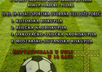 Od 30. svibnja do 1. lipnja Porečka i Pulska biskupija ugošćuje završnicu katoličkih malonogometnih liga Crkve u Hrvata