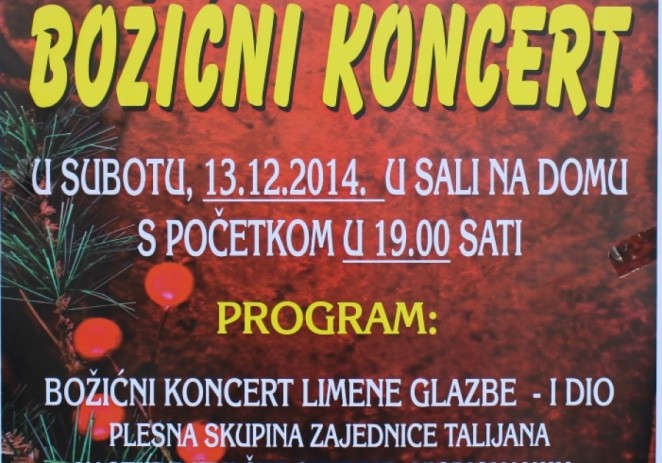 Limena glazba Kaštelir poziva na Božićni koncert u subotu, 13. prosinca
