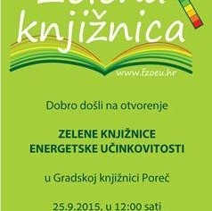 U petak, 25.9. otvaranje Zelene  knjižnice energetske efikasnosti