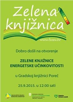 U petak, 25.9. otvaranje Zelene  knjižnice energetske efikasnosti