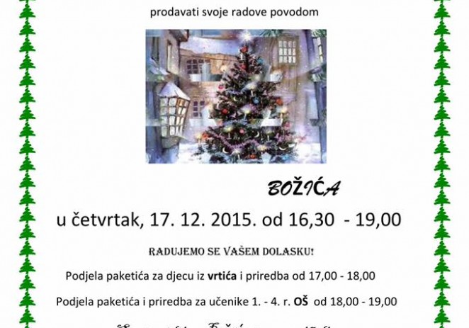 Osnovna škola Tar-Vabriga poziva na Božićni sajam