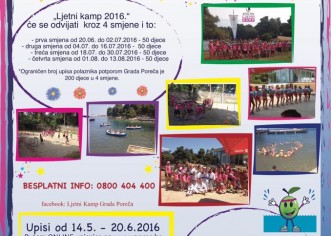 Počinju upisi u Ljetni kamp 2016.  Grada Poreča – upisi do 20.lipnja