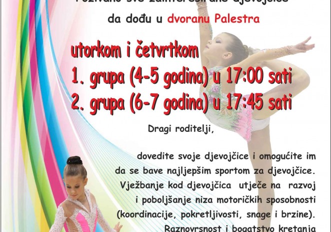 Klub ritmičko-sportske gimnastike Poreč ponovno pokreće školu ritmike