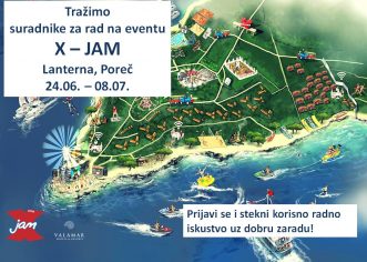 Traže se suradnici za rad na eventu X-JAM od 24. lipnja do 8. srpnja