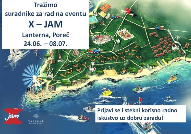 Traže se suradnici za rad na eventu X-JAM od 24. lipnja do 8. srpnja