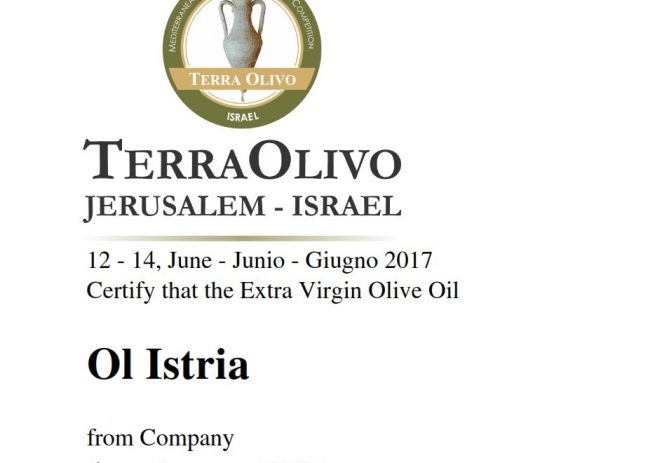Ol Istria ulja među top 10 najboljih svjetskih ulja na natjecanju u Izraelu