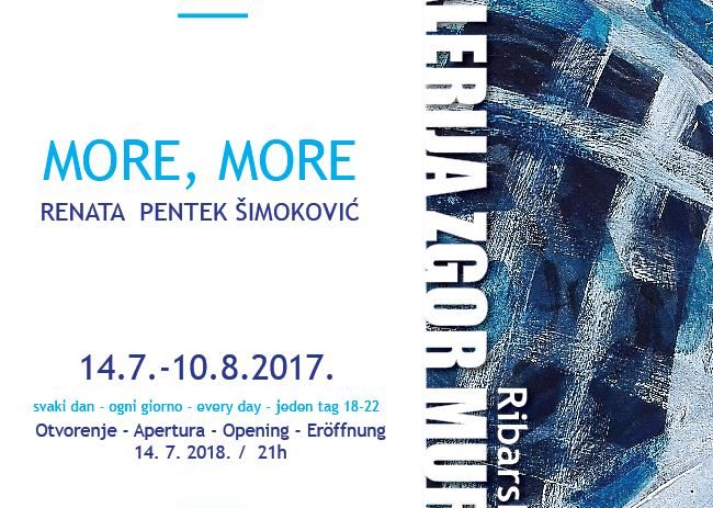 U petak 14.7., u Funtani svečano otvorenje izložbe slika „More, more“ Renate Pentek Šimoković