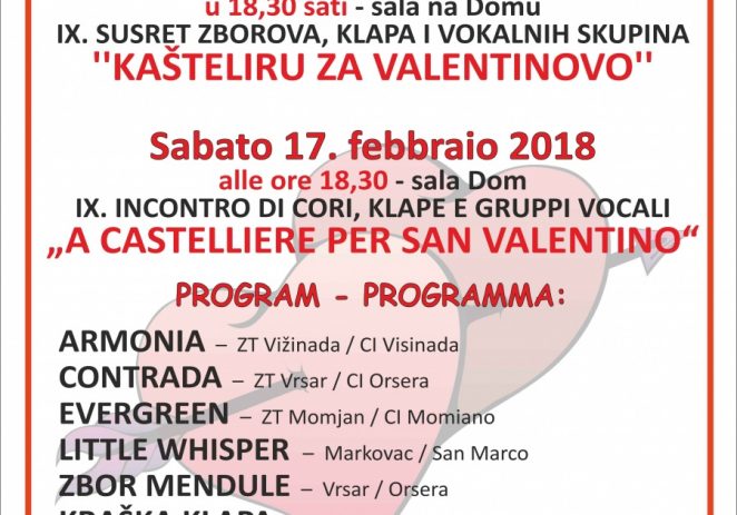 Susret ”Kašteliru za Valentinovo” u subotu, 17.veljače 2018.
