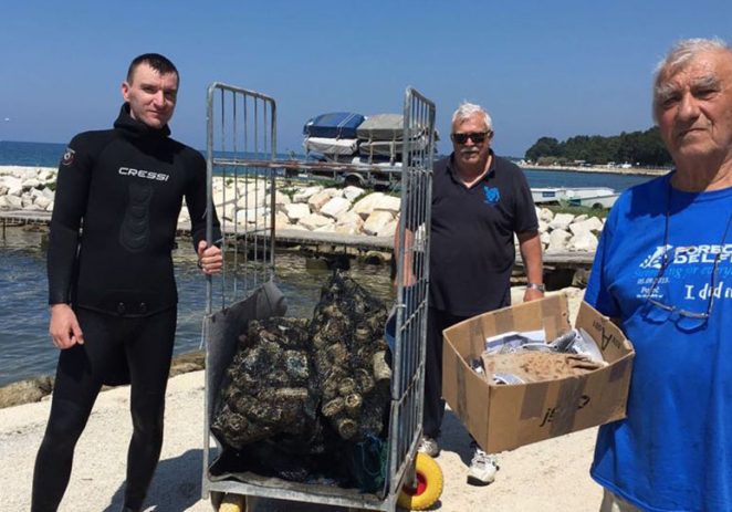 U okviru Valamar projekta “Volimo Jadransko more” porečki ronioci i jedriličari sudjelovali u akciji čišćenja priobalja i podmorja
