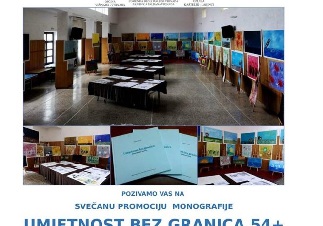 U srijedu, 22.5.2019. promocija monografije ” Umjetnost bez granica” u sali Dom u Kašteliru