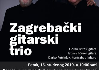 Večeras Koncert Zagrebačkog gitarskog tria u organizaciji Umjetničke škole Poreč