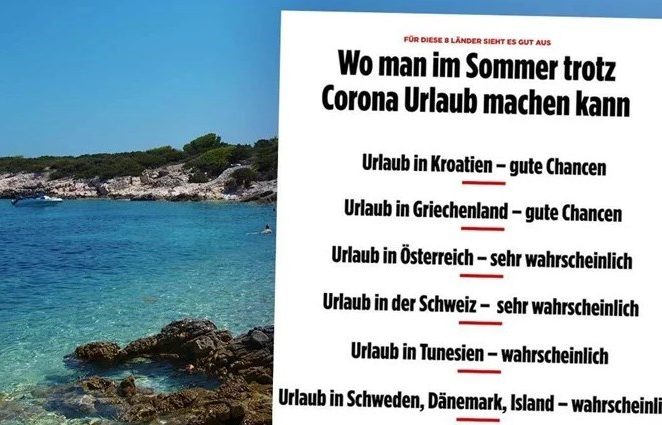 Bild, najtiražniji njemački list: Dobre šanse za ljetovanje Nijemaca u Hrvatskoj