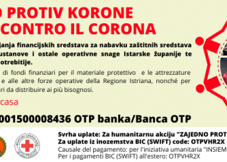 U humanitarnoj akciji „Zajedno protiv korone“ Društva Crvenog križa Istarske županije prikupljeno 621 tisuću Kuna