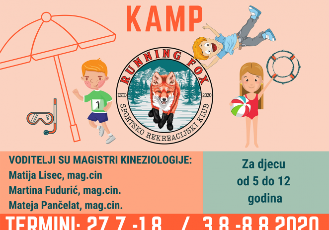 Sportsko rekreacijski klub Running Fox organizira ljetni sportski kamp – prijave do 8. srpnja !