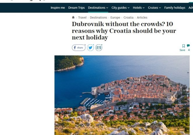 Britanski The Telegraph objavio 10 razloga za posjet Hrvatskoj