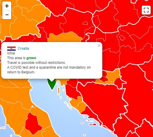 Na novoj “covid-karti” Europe Istra je JEDINA zelena regija !