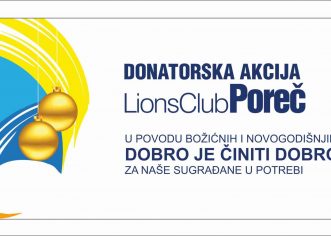 Lions Club Poreč provodi donatorsku akciju DOBRO JE ČINITI DOBRO