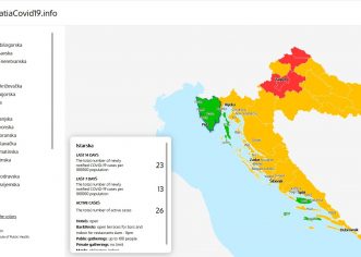Hrvatska udruga turizma objavila epidemiološku kartu Hrvatske s DNEVNO ažuriranim podacima po županijama
