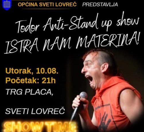 U utorak, 10. kolovoza u Lovreč dolazi Kralj komedije u Istri – TODOR !