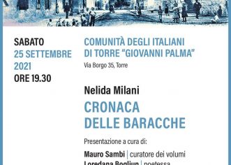 Ove subote u Zajednici Talijana “Giovanni Palma” Tar promocija knjige “Cronaca delle baracche” autorice Nelide Milani