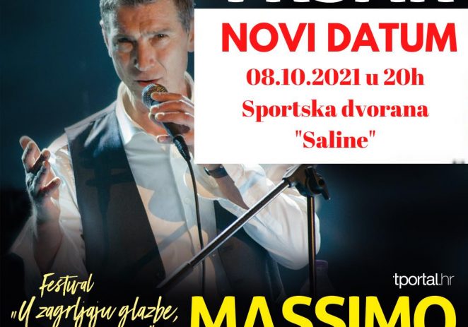 Koncert Massima u Vrsaru se zbog kiše prebacuje na 8. listopad !