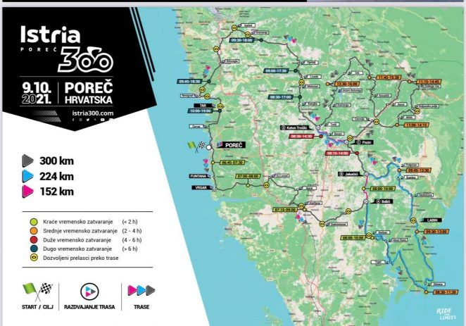 Informacije o prometnoj regulaciji 9. listopada na području Općine Motovun i Grada Pazina za vrijeme održavanja rekreativne biciklističke utrke Istria300
