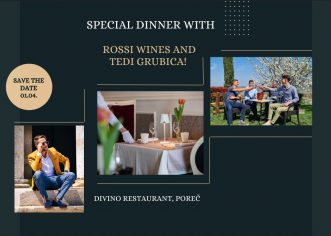 Posebna vinska večer uz destileriju i vinariju Rossi u porečkom restoranu Divino u petak, 1. travnja 2022.