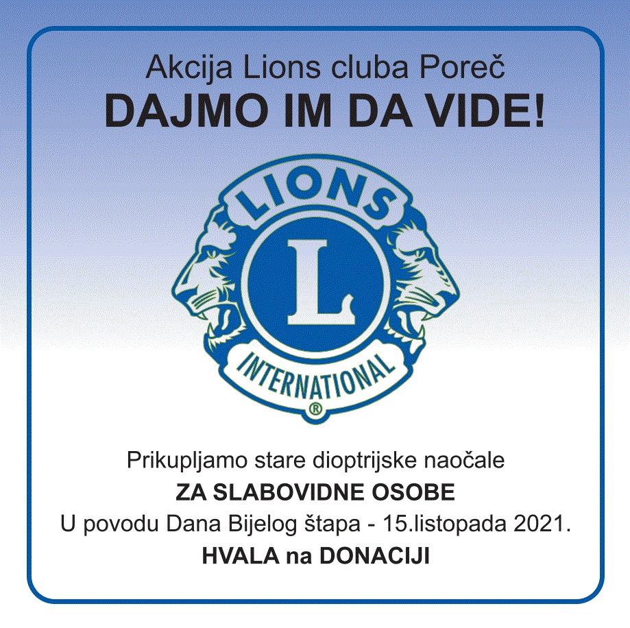 Lions Club Poreč završio akciju „Dajmo im da vide“ – prikupljeno preko 500 starih naočala s okvirom