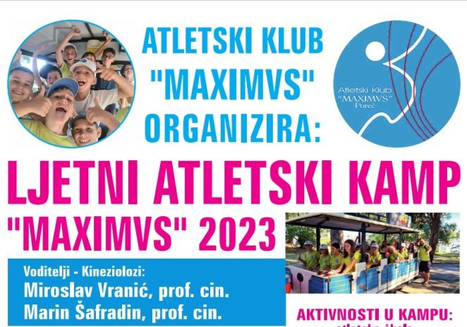 Atletski klub Maximvs Poreč organizira ljetni kamp za najmlađe