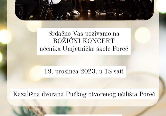 Božićni koncert učenika Umjetničke škole Poreč