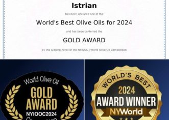 Zlatno odličje na najprestižnijem svjetskom natjecanju za ekstra djevičansko maslinovo ulje “Istrian” stiglo je u u Novu Vas !