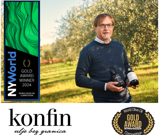 Zlatna medalja za maslinovo ulje KONFIN, Poljoprivredne zadruge Maslinari Istre na svjetskom natjecanju NYIOO